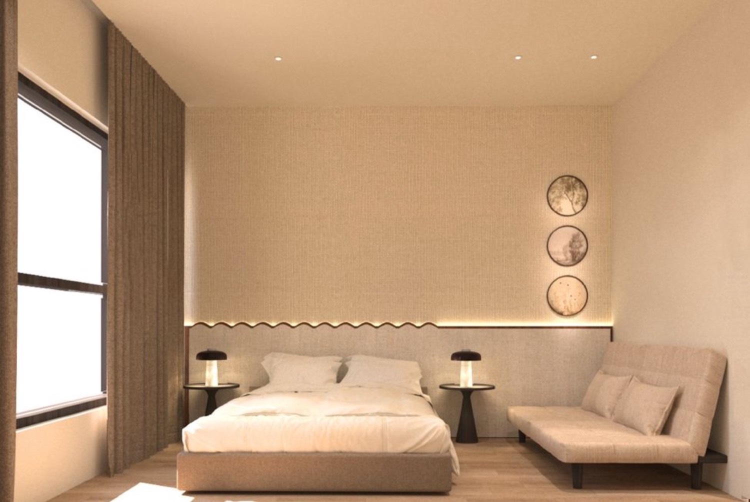 Warm-toned bedroom
