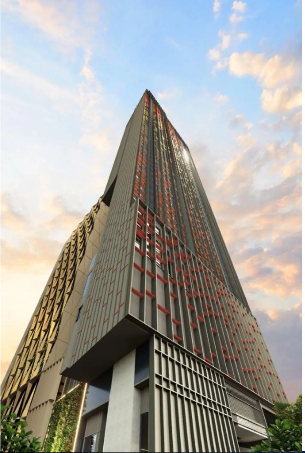 Phoeniz tower architectural facade at sunset
